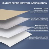 Lederen reparatiepleisters, beige, 40 x 100 cm, zelfklevend, reparatieset van kunstleer, zelfklevend, voor autostoelen, banken, jassen, tassen