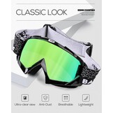Motocross en MTB Bril - Zwart Groen | Beschermende Crossbril voor Motor, Ski en ATV