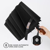 Winddichte Automatische Paraplu met Houten Handvat - Compact en Draagbaar