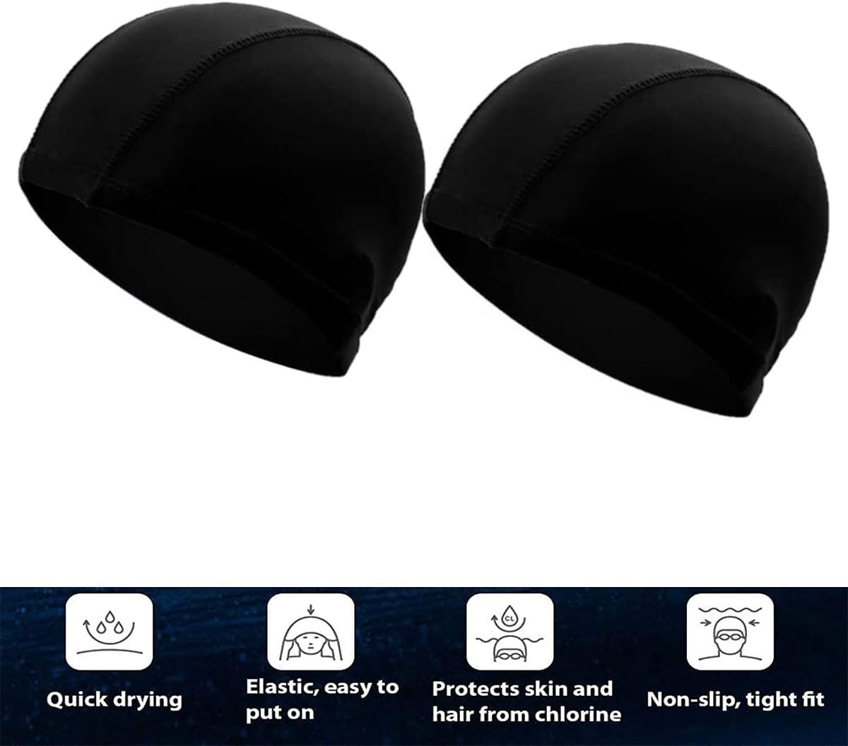 2x Comfortabele Spandex Badmuts voor Zwemmen | Unisex Volwassenen & Kinderen