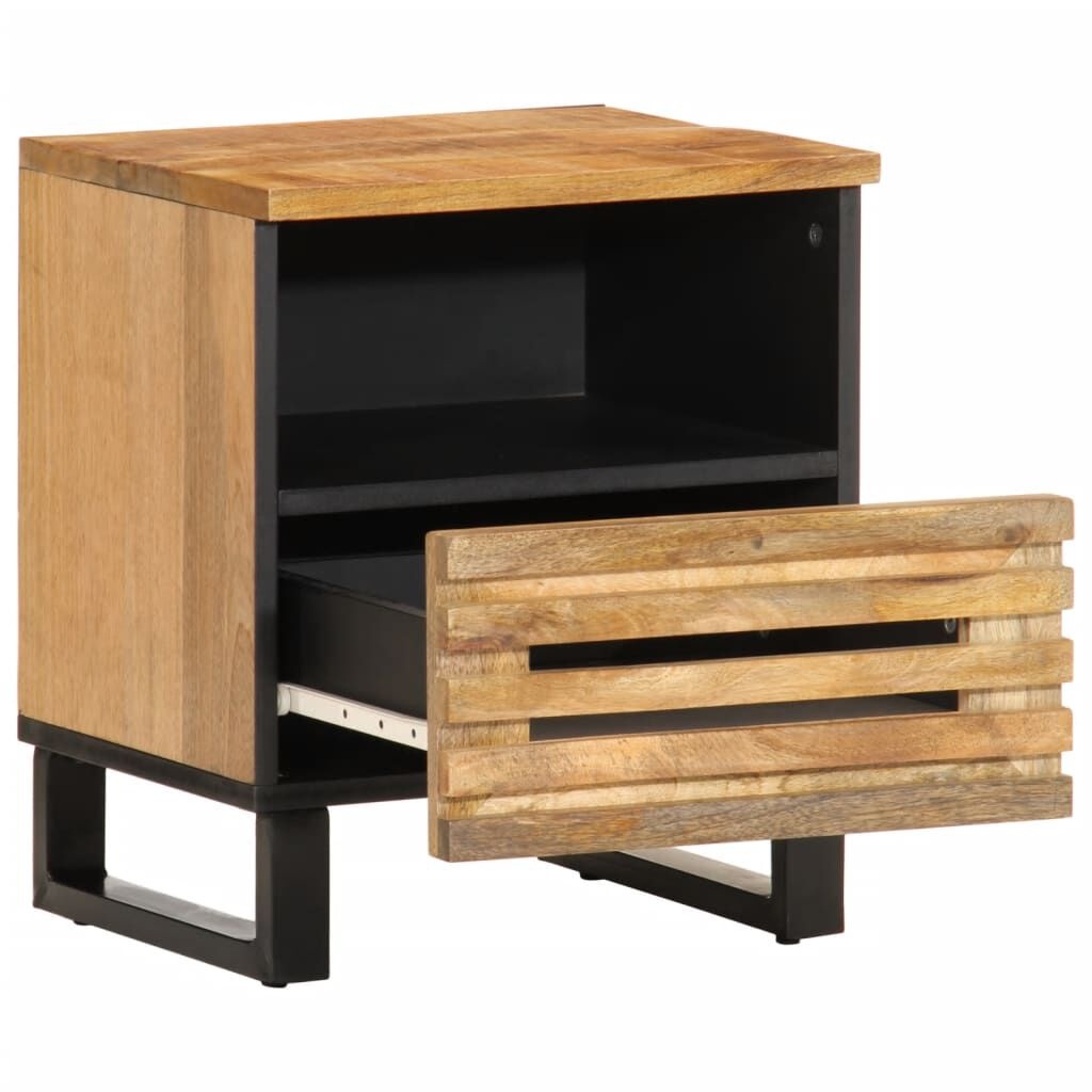 vidaXL Nachtkastjes 2 st 40x34x46 cm massief ruw mangohout