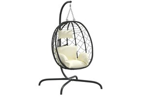 vidaXL Hangstoel Poly Rattan Crèmewit met 41% Korting