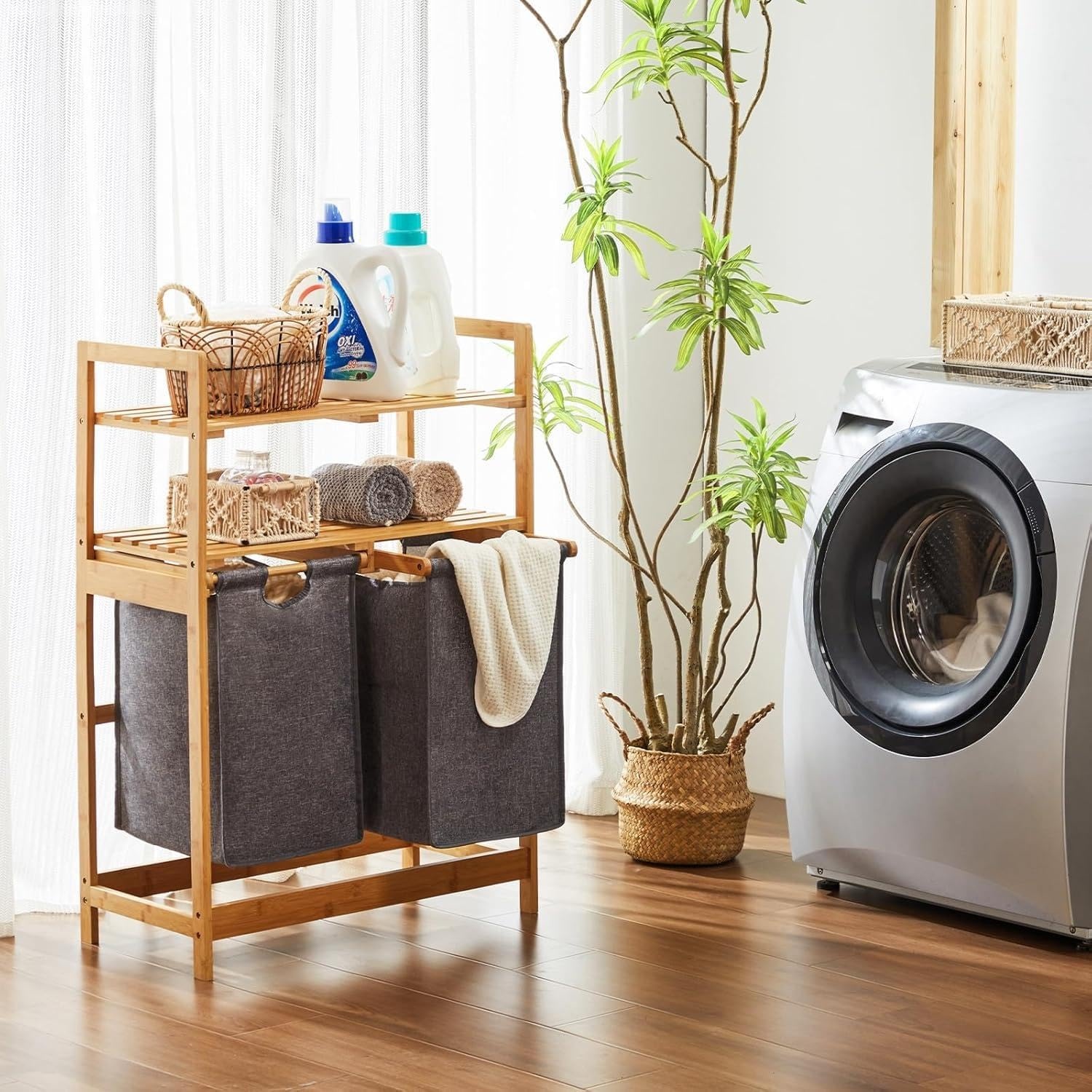 Wasmand Bamboe met 2 Zakken - 29% Korting!