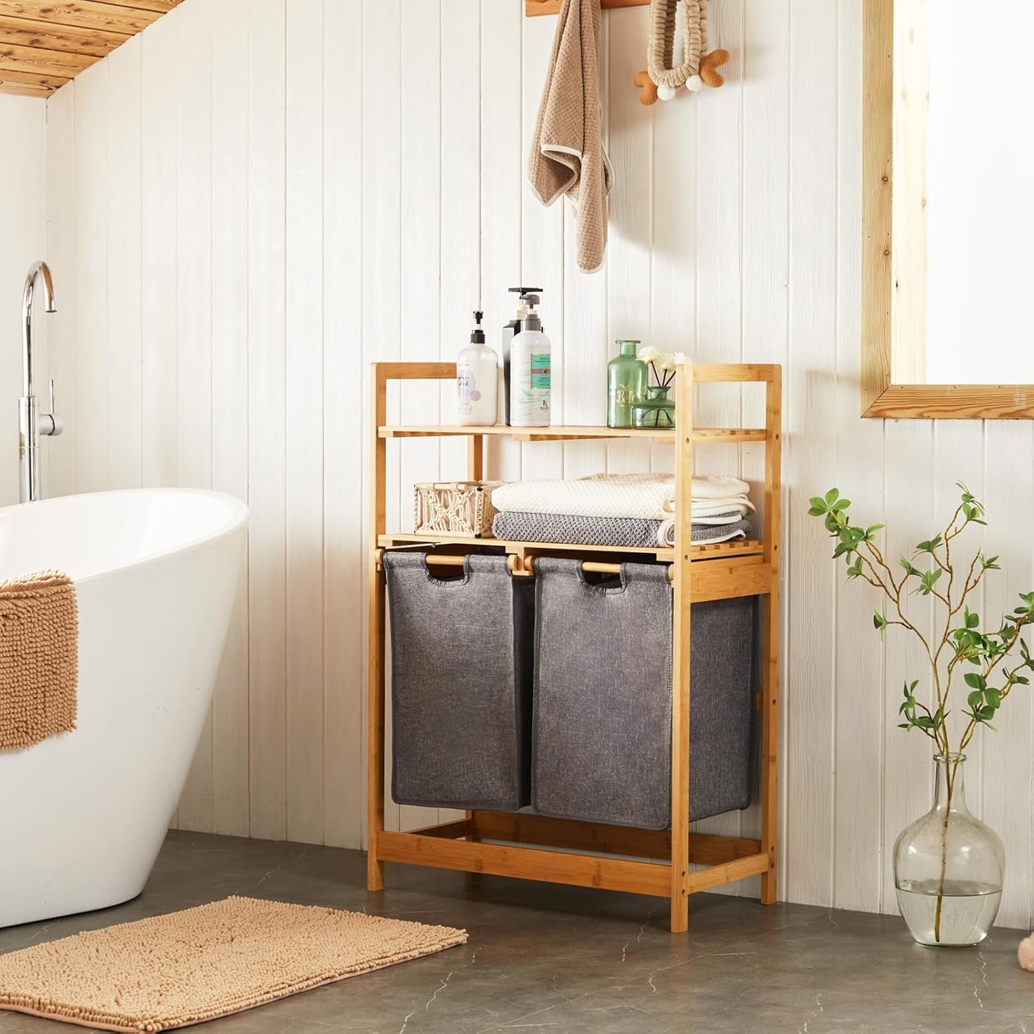 Wasmand Bamboe met 2 Zakken - 29% Korting!