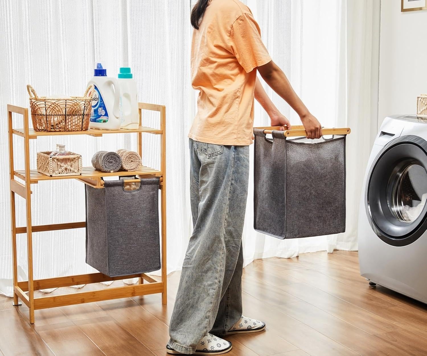 Wasmand Bamboe met 2 Zakken - 29% Korting!