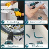 Sundpey Accuschroefboormachine, 12 V, complete gereedschapskoffer, 206 delen met klopboor, gereedschapsset met complete boorset voor de decoratie van het huis