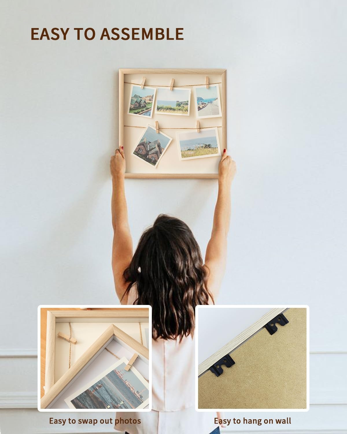 Houten Fotohouder Collage - 32x32cm met 27% Korting