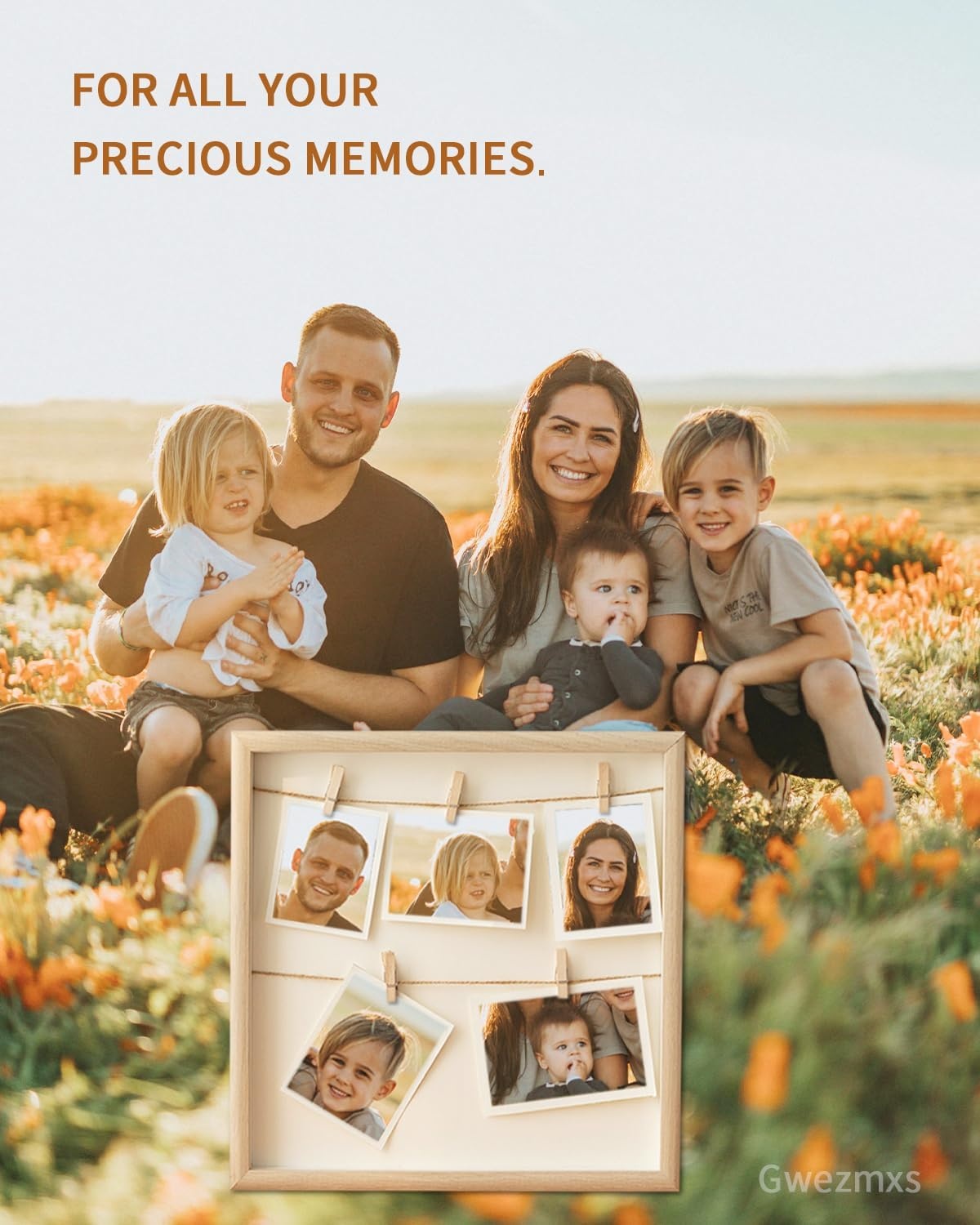 Houten Fotohouder Collage - 32x32cm met 27% Korting