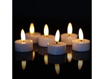 Eldnacele LED kaarsen met timer, 6 stuks, warm wit, 3D vlam