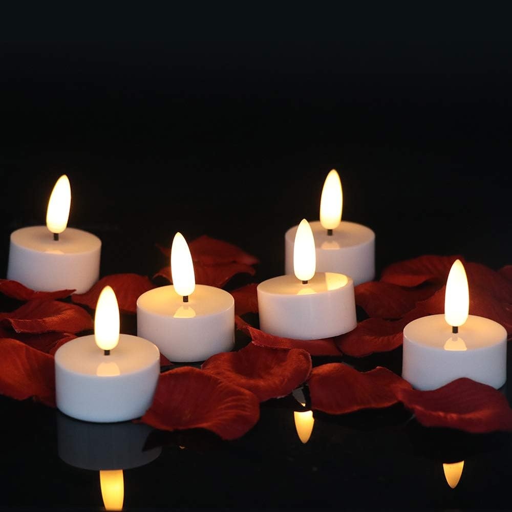 Eldnacele LED kaarsen met timer, 6 stuks, warm wit, 3D vlam