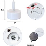 Eldnacele LED kaarsen met timer, 6 stuks, warm wit, 3D vlam