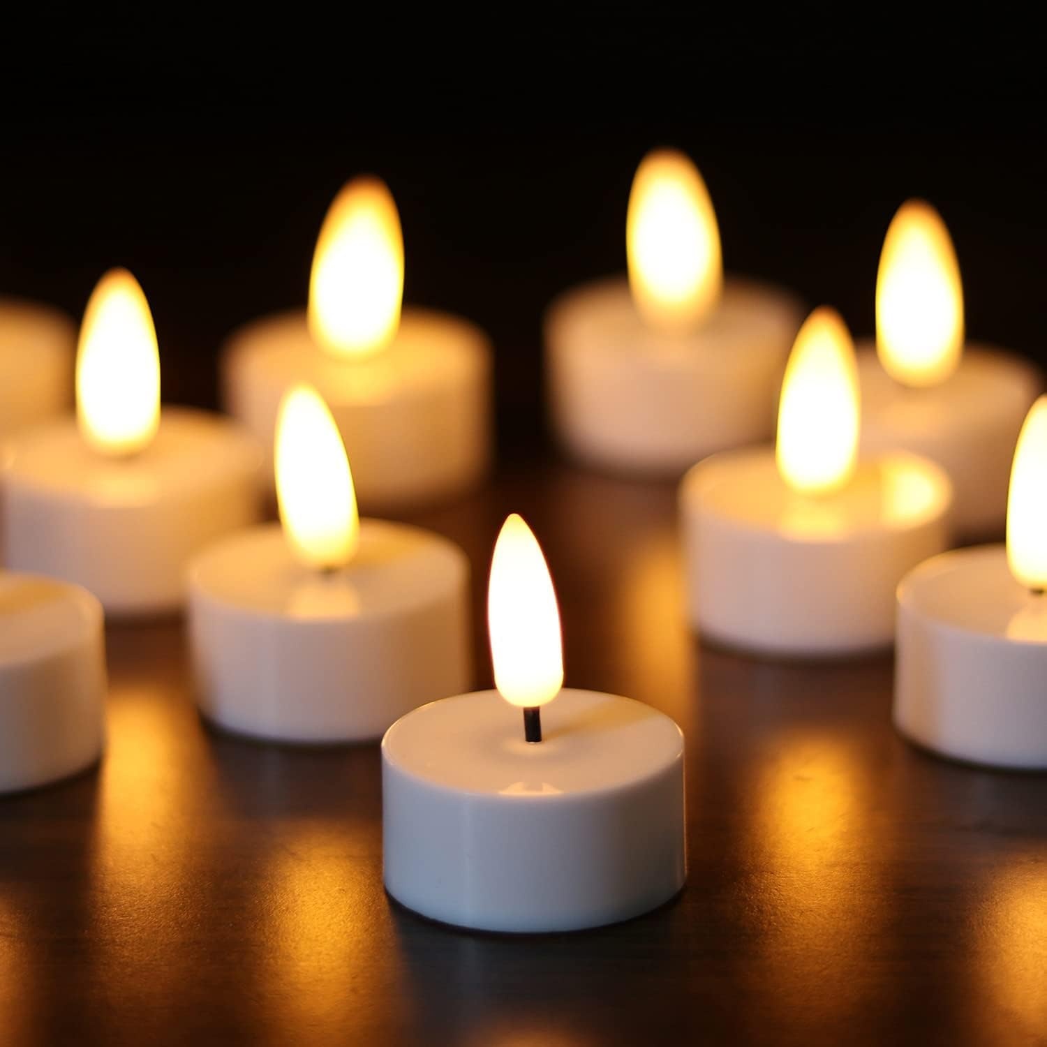 Eldnacele LED kaarsen met timer, 6 stuks, warm wit, 3D vlam