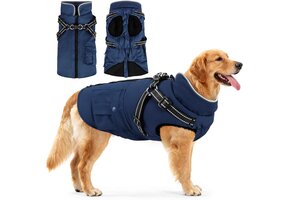 Waterdichte Winterjas Marineblauw XL voor Grote Honden (34% Korting)