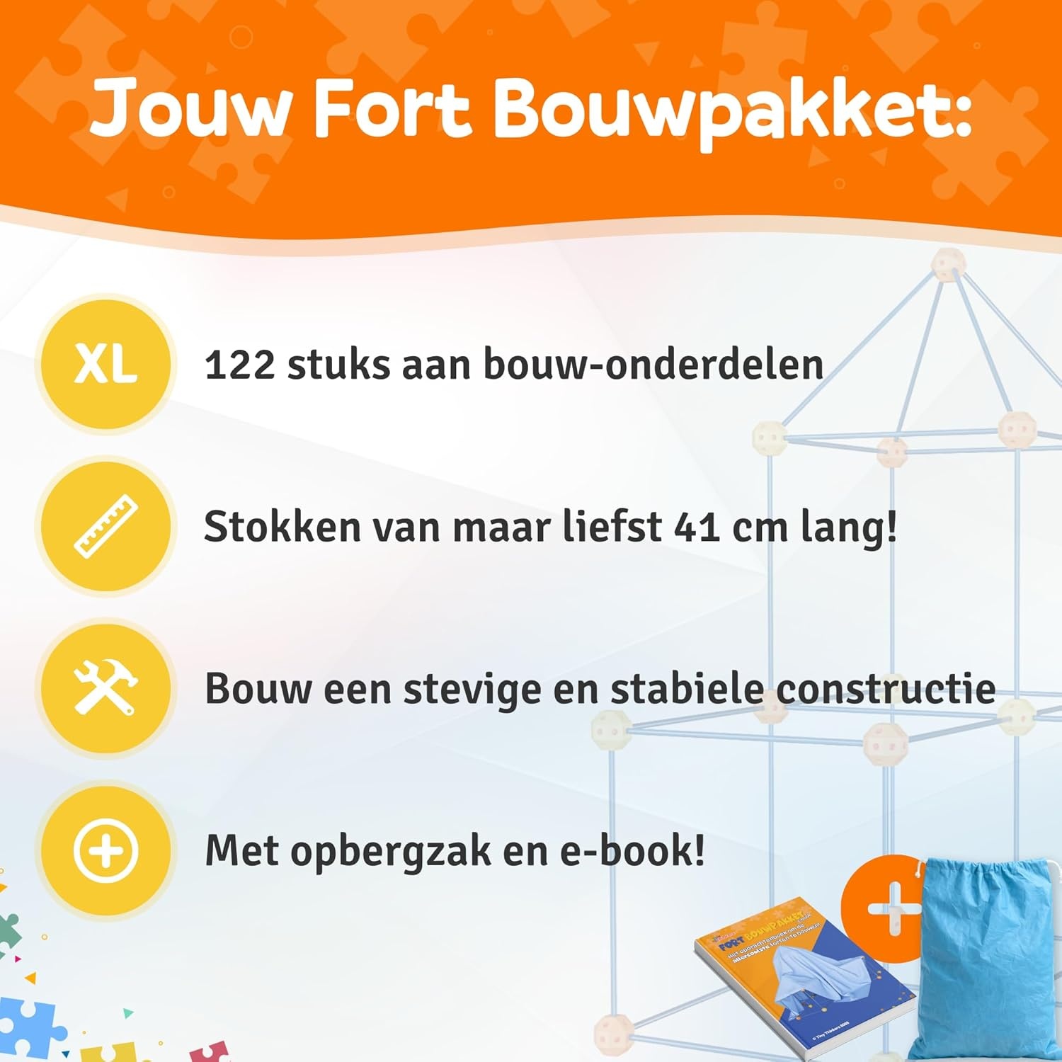 Bouw Fort Speelgoed XL met 122 Onderdelen | -29% Korting