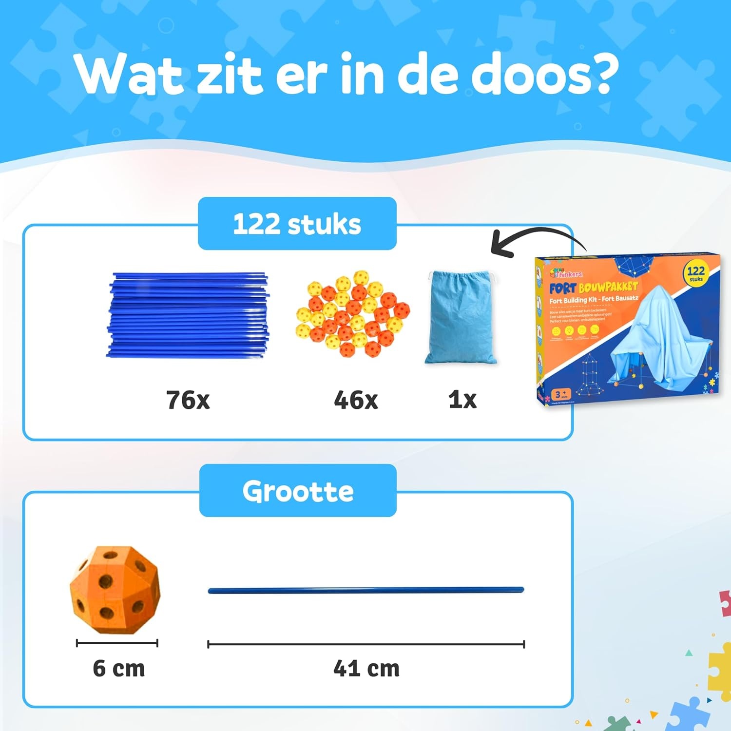 Bouw Fort Speelgoed XL met 122 Onderdelen | -29% Korting
