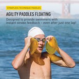 FINIS Agility Drijvende Zwempaddles Geel - Strapless Design voor Slagtechniek