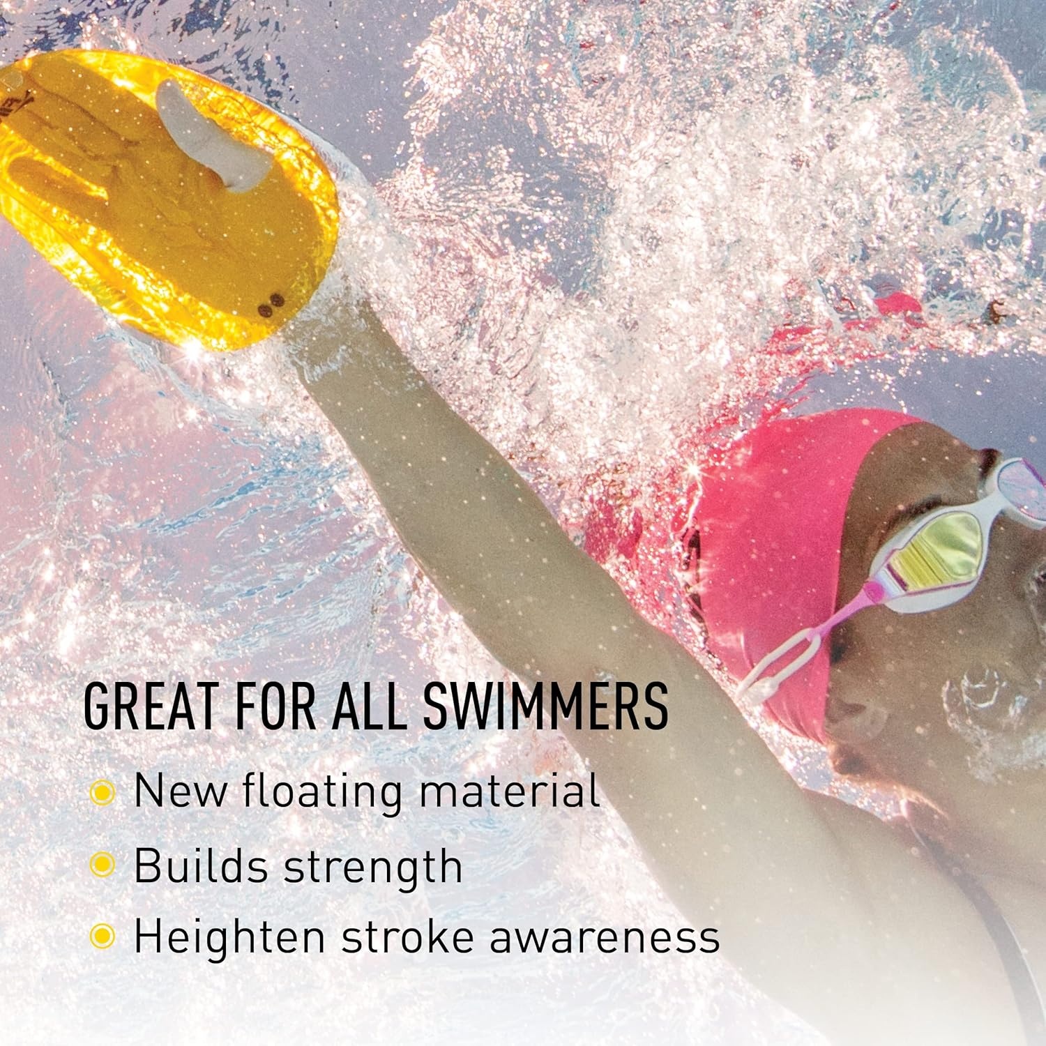 FINIS Agility Drijvende Zwempaddles Geel - Strapless Design voor Slagtechniek