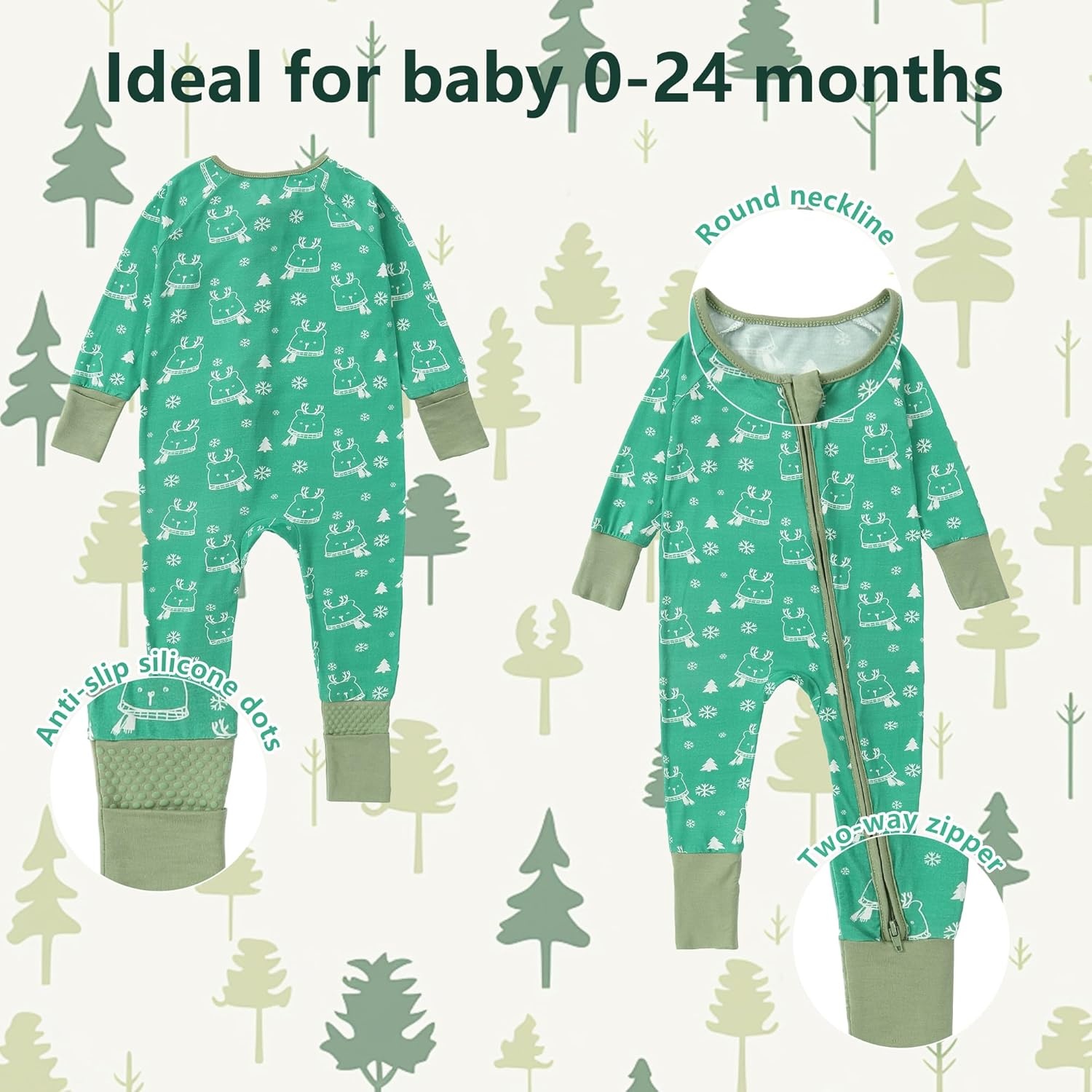Baby Romper 2-Pack | Bamboe Spandex | Lange Mouwen | 0-24m | 74% Korting