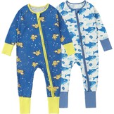 Baby Romper 2-Pack | Bamboe Spandex | Lange Mouwen | 0-24m | 74% Korting