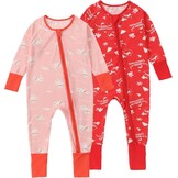 Baby Romper 2-Pack | Bamboe Spandex | Lange Mouwen | 0-24m | 74% Korting