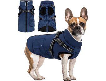 Hondenjas Navy Blauw Maat S - Waterdicht & Warm met Reflectoren