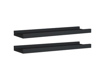vidaXL Fotoplanken 2 st 40x9x3 cm MDF zwart