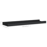 vidaXL Fotoplanken 2 st 40x9x3 cm MDF zwart