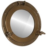 vidaXL Wandspiegel patrijspoort Ø38 cm aluminium en glas
