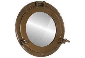 Patrijspoort Wandspiegel Ø38cm Aluminium & Glas - 36% Korting!