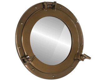 vidaXL Wandspiegel patrijspoort Ø38 cm aluminium en glas