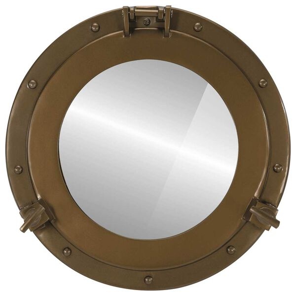 vidaXL Wandspiegel patrijspoort Ø38 cm aluminium en glas