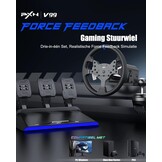 PXN V99 Gaming Stuur, Driving Force Feedback Stuurwiel met Pedalen en Shifter - 3,2NM, 270°&900°, 300MM, 4 Peddle Shifters, Tools APP - Racesturen, Stuurwiel voor PC, Xbox en PS4