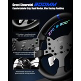 PXN V99 Gaming Stuur, Driving Force Feedback Stuurwiel met Pedalen en Shifter - 3,2NM, 270°&900°, 300MM, 4 Peddle Shifters, Tools APP - Racesturen, Stuurwiel voor PC, Xbox en PS4