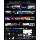PXN V99 Gaming Stuur, Driving Force Feedback Stuurwiel met Pedalen en Shifter - 3,2NM, 270°&900°, 300MM, 4 Peddle Shifters, Tools APP - Racesturen, Stuurwiel voor PC, Xbox en PS4
