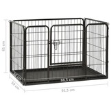 vidaXL Puppyren 91,5x59x61 cm staal