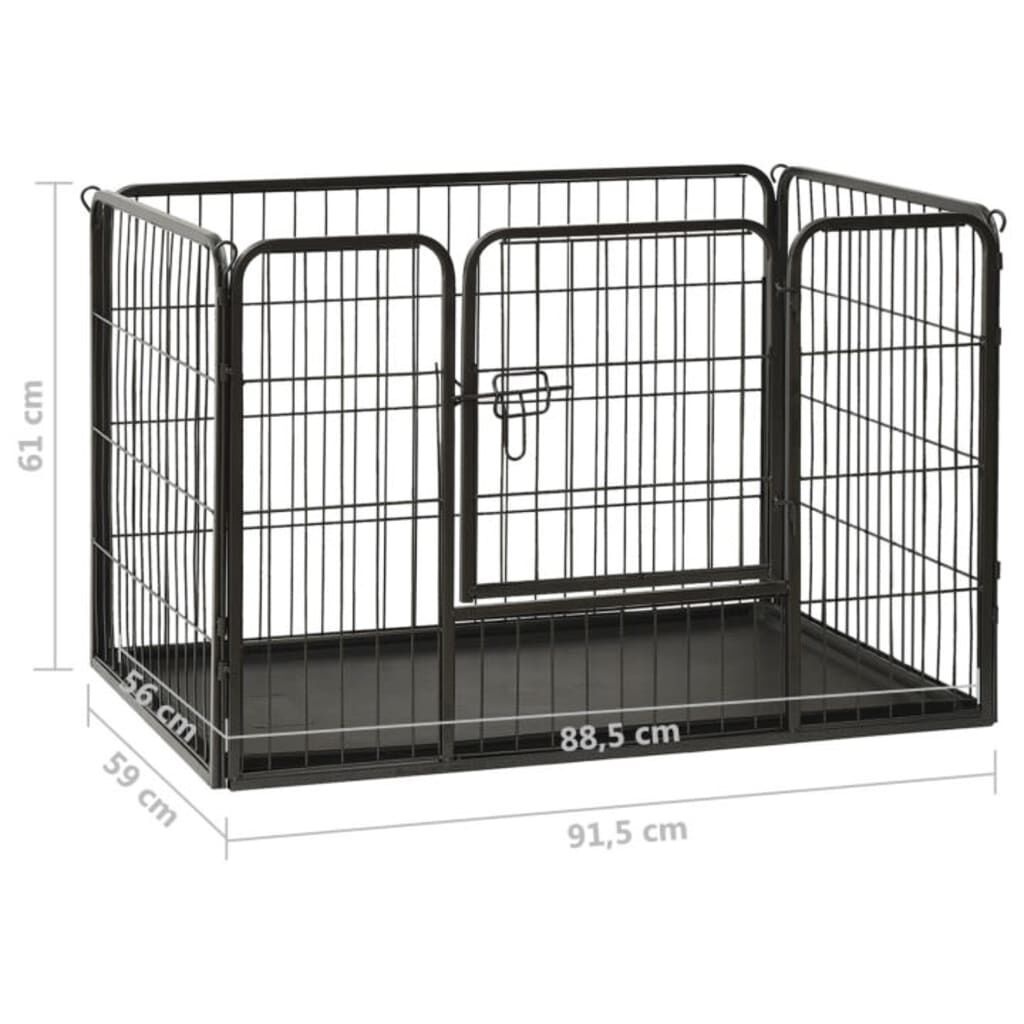 vidaXL Puppyren 91,5x59x61 cm staal
