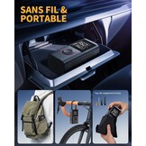Powools Draadloze autobandenpomp – draagbare luchtcompressor 150 psi met automatische uitschakeling en ledlicht, elektrische fietspomp voor auto, motorfiets, fiets, bal, 8,90 x 4,75 x 13,79 cm