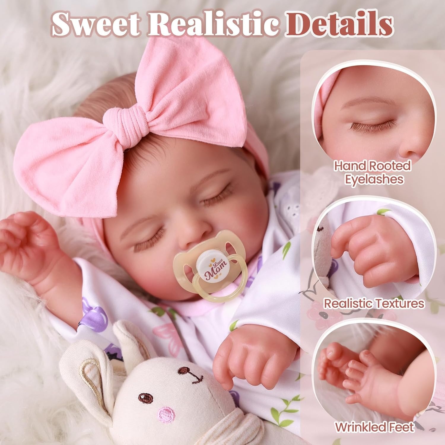 Reborn Babypop Meisje 50 cm - Realistisch Slapend met 34% Korting