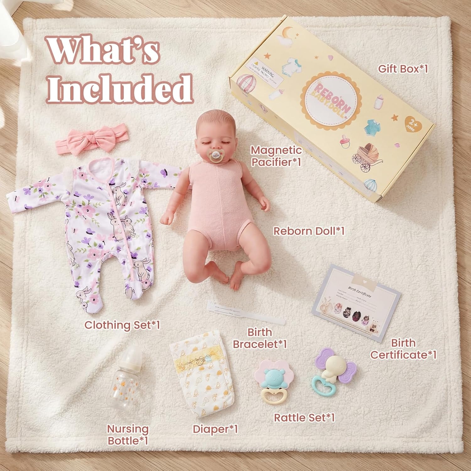 Reborn Babypop Meisje 50 cm - Realistisch Slapend met 34% Korting