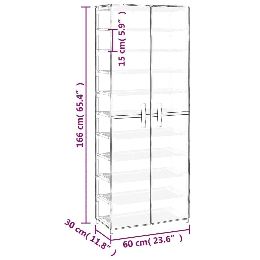 VidaXL Schoenenkast Grijs (60x30x166cm) - 34% Korting