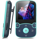 AGPTEK 64GB MP3 Bluetooth 5.3 met Clip, HiFi Draagbare Sport MP3-Speler, Muziekspeler met Volumeknop, FM-Radio/Stappenteller/Stemrecorder, Uitbreidbaar tot 192 GB - Blauw