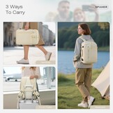SPAHER Uitbreidbare Reistas Rugzak Handbagage 40x30x15/20cm Zwart met USB en Schoenenvak