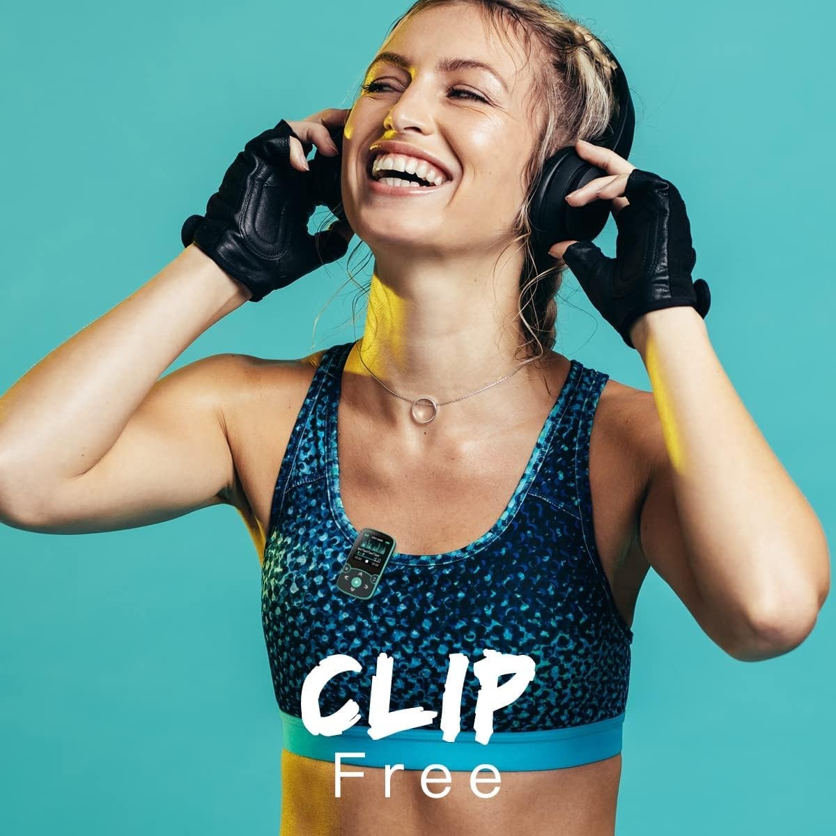 AGPTEK 64GB MP3 Bluetooth 5.3 met Clip, HiFi Draagbare Sport MP3-Speler, Muziekspeler met Volumeknop, FM-Radio/Stappenteller/Stemrecorder, Uitbreidbaar tot 192 GB - Blauw