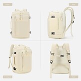 SPAHER Uitbreidbare Reistas Rugzak Handbagage 40x30x15/20cm Zwart met USB en Schoenenvak