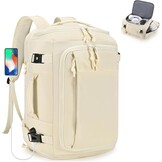 SPAHER Uitbreidbare Reistas Rugzak Handbagage 40x30x15/20cm Zwart met USB en Schoenenvak