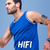 AGPTEK 64GB MP3 Bluetooth 5.3 met Clip, HiFi Draagbare Sport MP3-Speler, Muziekspeler met Volumeknop, FM-Radio/Stappenteller/Stemrecorder, Uitbreidbaar tot 192 GB - Blauw