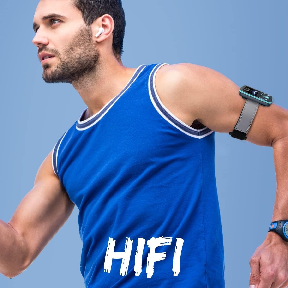 AGPTEK 64GB MP3 Bluetooth 5.3 met Clip, HiFi Draagbare Sport MP3-Speler, Muziekspeler met Volumeknop, FM-Radio/Stappenteller/Stemrecorder, Uitbreidbaar tot 192 GB - Blauw