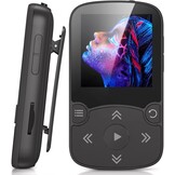 AGPTEK 64GB MP3 Bluetooth 5.3 met Clip, HiFi Draagbare Sport MP3-Speler, Muziekspeler met Volumeknop, FM-Radio/Stappenteller/Stemrecorder, Uitbreidbaar tot 192 GB - Blauw