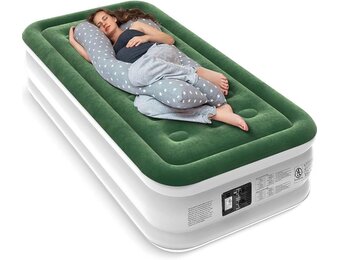 Zearna luchtbed 1 persoon 190 x 100 x 40 cm, zelfopblazend met elektrische pomp en snelopblaas, comfortabel voor thuis, reizen en outdoor