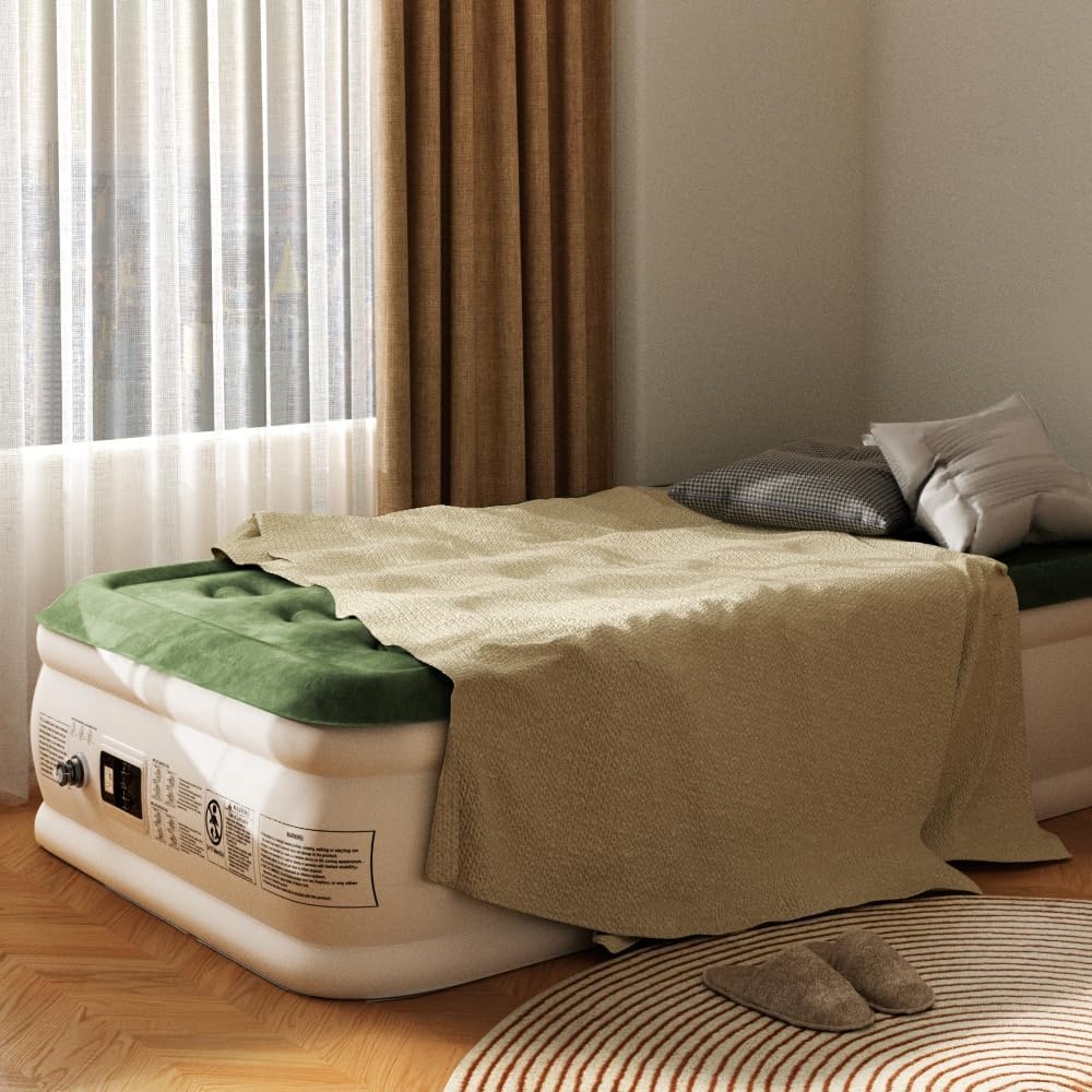 Zearna luchtbed 1 persoon 190 x 100 x 40 cm, zelfopblazend met elektrische pomp en snelopblaas, comfortabel voor thuis, reizen en outdoor